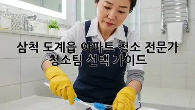 삼척 도계읍 아파트 청소: 전문가 청소팀 선택 가이드